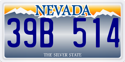 NV license plate 39B514
