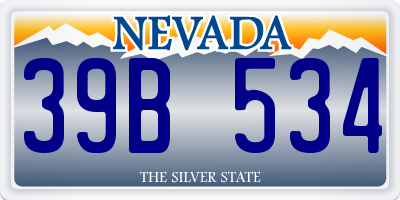 NV license plate 39B534