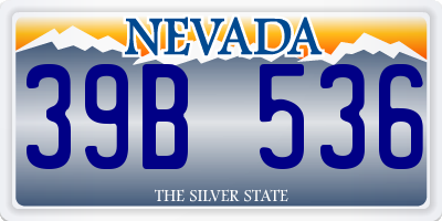 NV license plate 39B536