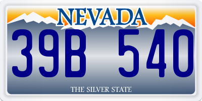 NV license plate 39B540