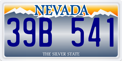 NV license plate 39B541