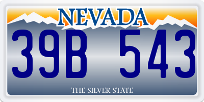 NV license plate 39B543