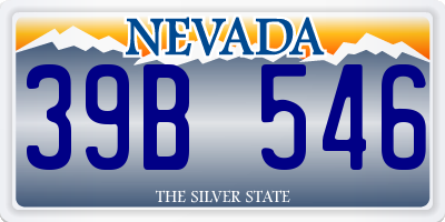 NV license plate 39B546