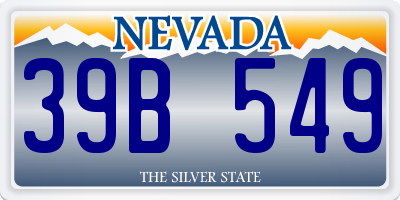 NV license plate 39B549