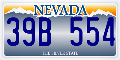 NV license plate 39B554