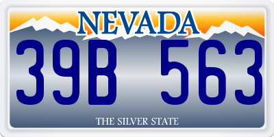 NV license plate 39B563