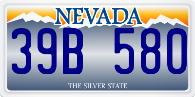 NV license plate 39B580