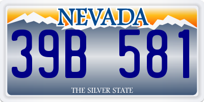 NV license plate 39B581