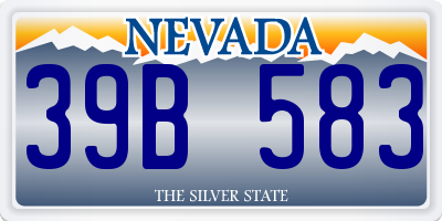 NV license plate 39B583