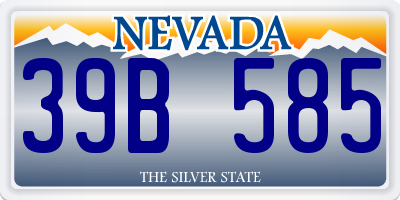 NV license plate 39B585