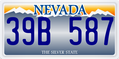 NV license plate 39B587