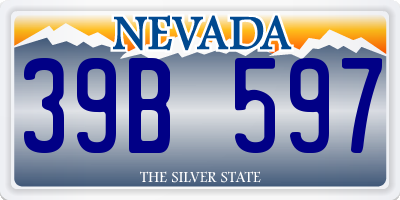 NV license plate 39B597