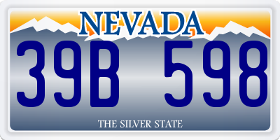 NV license plate 39B598