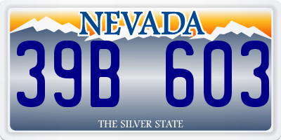 NV license plate 39B603