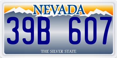 NV license plate 39B607