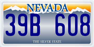 NV license plate 39B608