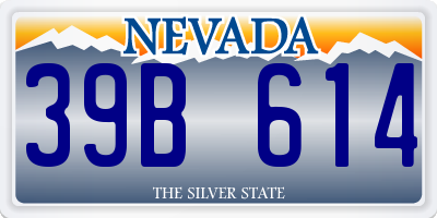 NV license plate 39B614