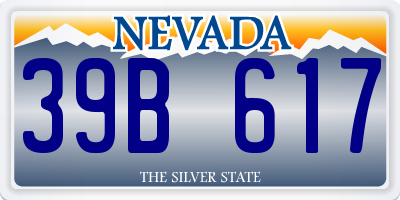 NV license plate 39B617