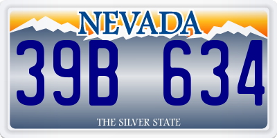 NV license plate 39B634