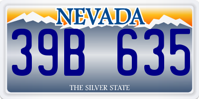 NV license plate 39B635