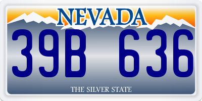 NV license plate 39B636