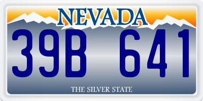 NV license plate 39B641