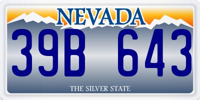NV license plate 39B643