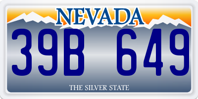 NV license plate 39B649