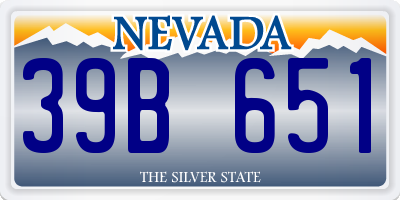 NV license plate 39B651