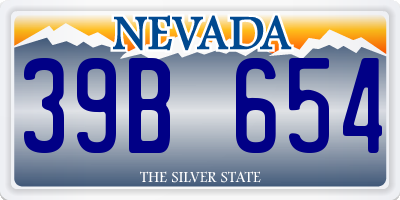 NV license plate 39B654