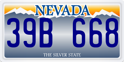 NV license plate 39B668