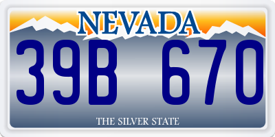 NV license plate 39B670