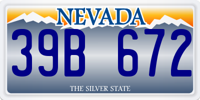 NV license plate 39B672