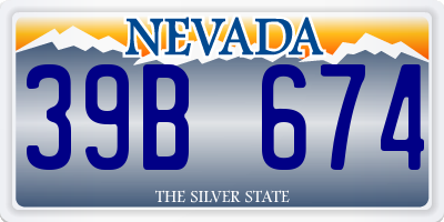 NV license plate 39B674