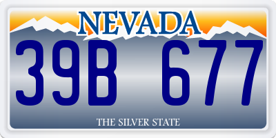 NV license plate 39B677