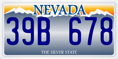 NV license plate 39B678
