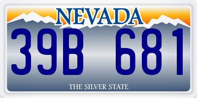 NV license plate 39B681