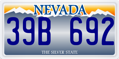 NV license plate 39B692