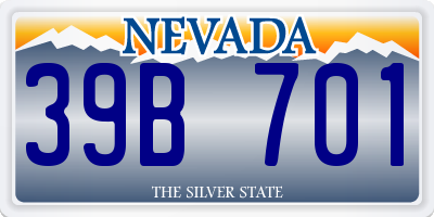 NV license plate 39B701