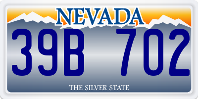NV license plate 39B702