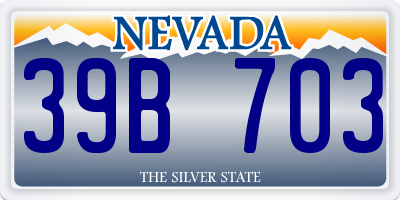 NV license plate 39B703