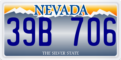 NV license plate 39B706