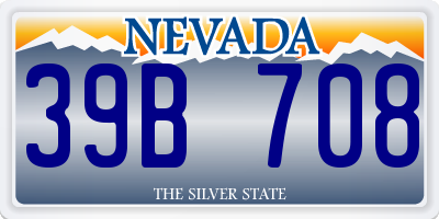 NV license plate 39B708