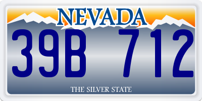NV license plate 39B712
