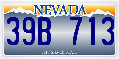 NV license plate 39B713