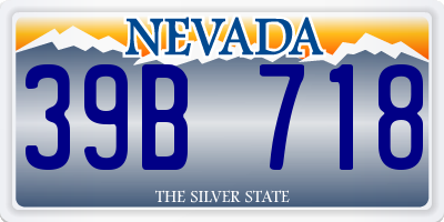 NV license plate 39B718