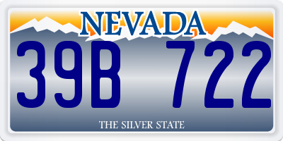 NV license plate 39B722