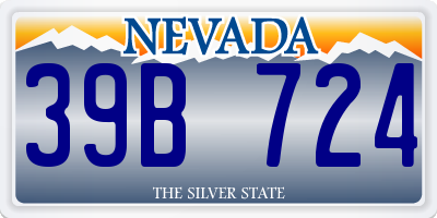 NV license plate 39B724