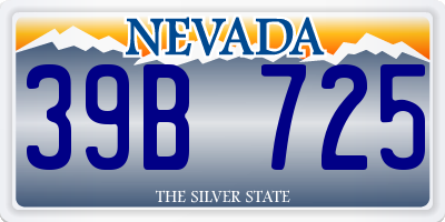 NV license plate 39B725