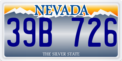 NV license plate 39B726